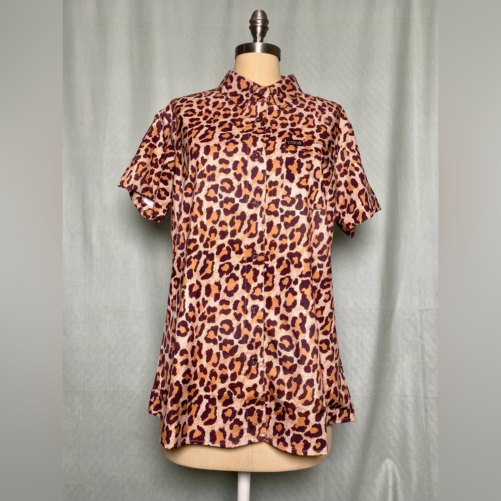 Dixxon Animal Print Short Sleeve Button-Up Shirt
